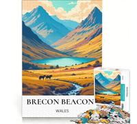 Puzzle per adulti da 1000 pezzi Brecon Beacons Secret Valleys | 75x50cm Sfide impegnative divertenti attività da fare a casa regali unici per compleanno e Natale