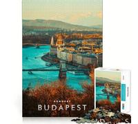 Puzzle per adulti da 1000 pezzi,Budapest,Ungheria,con bordi precisi,gioco creativo,ideale per momenti di relax,tema natalizio (38x26cm)