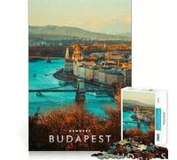 Puzzle per adulti da 1000 pezzi,Budapest,Ungheria,con bordi precisi,gioco creativo,ideale per momenti di relax,tema natalizio (38x52cm)