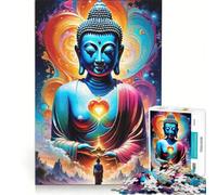 Puzzle per adulti da 1000 pezzi, Buddha Cuore d'Amore, antistress, taglio di precisione, collezione d'artista, belle arti, 38x26cm