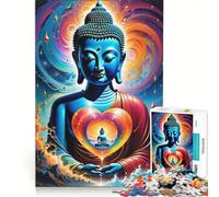 Puzzle per adulti da 1000 pezzi, Buddha Cuore d'Amore, gioco divertente, rilassante e stimolante per la mente, per rafforzare l'amore tra le coppie, 50x75cm