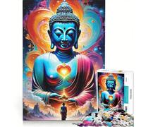 Puzzle per adulti da 1000 pezzi, Buddha Cuore d'Amore, gioco per famiglie, migliora la memoria, adatto come decorazione da scrivania, 50x75cm