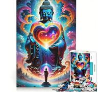 Puzzle per adulti da 1000 pezzi, Buddha Cuore d'Amore, gioco pratico, analisi e logica, regalo per amici e familiari, 50x75cm