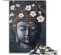 Puzzle per adulti da 1000 pezzi, Buddha in bianco e nero, giocattoli da gioco, ogni pezzo è unico, gioco stimolante e divertente per tutta la famiglia, dai 14 anni in su (dimensioni 50x75cm)