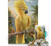 Puzzle per adulti da 1000 pezzi: cacatua giallo in un ambiente tropicale gioco rompicapo per divertimento in famiglia per rafforzare l'amore tra le coppie 38x52cm
