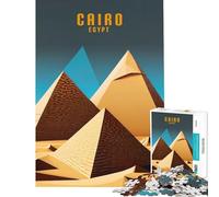 Puzzle per adulti da 1000 pezzi Cairo Piramidi Egitto Design Giochi per famiglie Giocattoli avvincenti per coltivare la pazienza Regalo divertente Attività per famiglie (Dimensioni 38x52cm)