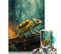 Puzzle per adulti da 1000 pezzi, Camaleonte nella foresta, aiuta il cervello a esercitare i giocattoli avvincenti per coltivare la pazienza, decorazione perfetta (38x26cm)