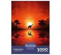 Puzzle Per Adulti Da 1000 Pezzi Camel Silhouette Sunset Puzzle Per Adulti Gioco Rompicapo Analisi E Logica Attività Divertenti Da Fare A Casa, 38x26cm/1000pcs