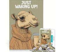 Puzzle per adulti da 1000 pezzi: Cammello che si sveglia con il caffè, gioco interattivo, analisi e logica, regalo per amici e familiari, 38x52cm