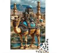 Puzzle per Adulti da 1000 Pezzi Cammello Fantasy sul Trono: Cammello con Castello sul Dorso Giochi Educativi Adatti per Antistress 38x26cm/1000 pezzi