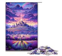 Puzzle per adulti da 1000 pezzi Campi di lavanda in Provenza Francia - Modello da assemblare - Aiuta il cervello a esercitare - Giocattoli avvincenti per coltivare la pazienza - 1000 pezzi (75x50 cm)