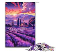 Puzzle per adulti da 1000 pezzi Campi di lavanda in Provenza Francia Puzzle di carta per adulti Difficile e impegnativo 1000 pezzi (38x26 cm)