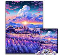 Puzzle per adulti da 1000 pezzi Campi di lavanda in Provenza Francia. Puzzle in legno perfetti per regali di compleanno Natale e Halloween. 1000 pezzi (75x50 cm).