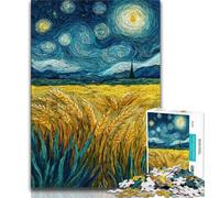 Puzzle per adulti da 1000 pezzi "Campi di riso sotto il cielo notturno",puzzle per adulti,antistress,per ammazzare il tempo durante le vacanze,per migliorare l'amore tra coppie (dimensioni 75x50cm)