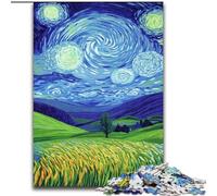 Puzzle per adulti da 1000 pezzi Campi sotto il cielo notturno, familiari e amici, sfida rompicapo (dimensioni 50x75cm)