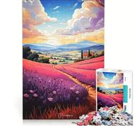 Puzzle per adulti da 1000 pezzi Campo di lavanda in Provenza gioco rilassante allena la mente e la mano compleanno e Natale 50x75cm