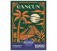 Puzzle Per Adulti Da 1000 Pezzi Cancun Mexico Vintage Travel Puzzle Per Adolescenti Gioco Pratico Decorazione Per La Casa Regali Di Natale E Compleanno 38x26cm/1000pcs