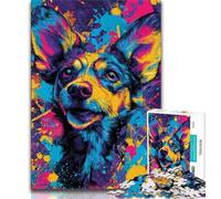 Puzzle per adulti da 1000 pezzi Cane felice, sfida difficile antistress, ogni pezzo è unico, gioco divertente e stimolante per tutta la famiglia (38x26cm)