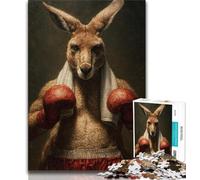 Puzzle per adulti da 1000 pezzi, canguro pugile, aiuta il cervello a esercitare i giocattoli avvincenti per coltivare la pazienza, regalo per compleanni (38x26cm)