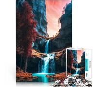 Puzzle per adulti da 1000 pezzi Canyon della cascata a cascata Fatto di legno per età pari o superiore a 14 anni Antistress Sfida difficile Regalo per i compleanni misurare:50x75cm
