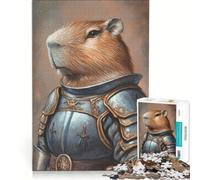 Puzzle per adulti da 1000 pezzi: Capibara nei panni di un cavaliere medievale, decorazione da parete, passatempo per le vacanze a casa, gioco dal design accattivante, 38x26cm