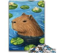 Puzzle per adulti da 1000 pezzi Capibara of The Pond Gioco educativo per famiglie, ideale come regalo per tutta la famiglia dai 14 anni in su, 26x38cm
