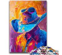 Puzzle per adulti da 1000 pezzi, cappello da cowboy, giochi educativi, decorazione per la casa, gioco educativo per compleanno, Natale 26x38cm