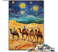 Puzzle per adulti da 1000 pezzi, Carovana del deserto con cammelli, giocattoli per l'intrattenimento della famiglia, ideali come regali per tutta la famiglia dai 14 anni in su (dimensioni 26x38cm)