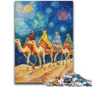 Puzzle per adulti da 1000 pezzi "Carovana del deserto con cammelli", gioco stimolante e gioco per famiglie, ideale come regalo per tutta la famiglia, 26x38cm