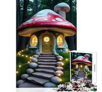 Puzzle per adulti da 1000 pezzi casa a forma di fungo nella foresta incantata giocattoli per la decorazione della casa regali di Babbo Natale segreto giochi rilassanti impegnativi da completare
