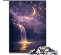 Puzzle per adulti da 1000 pezzi "Cascata al chiaro di luna", gioco di attività per famiglie per adolescenti, rompicapo fai da te per la casa (dimensioni 26x38cm)