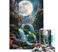 Puzzle per adulti da 1000 pezzi cascata al chiaro di luna gioco per famiglie giocattolo avvincente per coltivare la pazienza ottimo regalo per compleanni (dimensioni 38x52cm)