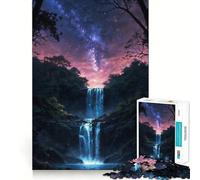 Puzzle per adulti da 1000 pezzi,Cascata celeste al crepuscolo,design finemente intagliato,attività stimolante per la mente,momento di relax,decorazione natalizia (38x26cm)