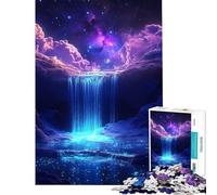 Puzzle per adulti da 1000 pezzi Cascata cosmica sotto un cielo stellato Sfida educativa difficile giocattolo decorativo da parete adatto a partire dai 14 anni (38x52cm)