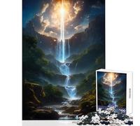 Puzzle per adulti da 1000 pezzi cascata di luce divina giocattolo educativo idee regalo per giochi educativi che migliorano l'amore tra coppie dimensioni 38x52cm