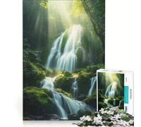 Puzzle per adulti da 1000 pezzi cascata in una foresta lussureggiante gioco impossibile ideale per passare il tempo durante le vacanze compleanno e Natale 38x52cm