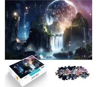 Puzzle per adulti da 1000 pezzi “Cascata magica” Fatto di legno,da 14 anni in su gioco di sfida unico Regali di compleanno e regali unici。misurare:50x75cm/19.68x29.52pollice