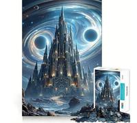 Puzzle per adulti da 1000 pezzi Castello Celeste in un ambiente cosmico,pezzi ben rifiniti,gioco di abilità per la mente,gioco per il tempo libero,opera d'arte natalizia (38x52cm)