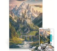 Puzzle per adulti da 1000 pezzi: Castello fantastico al tramonto, gioco pratico, ideale per passare il tempo durante le vacanze a casa e per rafforzare l'amore di coppia 50x75cm