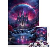 Puzzle per adulti da 1000 pezzi Castello fantastico con cascata e arcobaleno Puzzle da 1000 pezzi per la decorazione della casa giocattoli regali per donne e uomini divertenti e spiritosi (38x26cm)