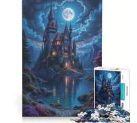 Puzzle per adulti da 1000 pezzi: Castello incantato sul lago, gioco pratico, divertente e spiritoso, collezione d'artista, belle arti 38x52cm