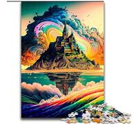 Puzzle per adulti da 1000 pezzi "Castello sull'isola" Puzzle in cartone, gioco interattivo per famiglie, decorazione fai da te per la casa, stimolante rompicapo regalo 1000 pezzi(26x38cm)