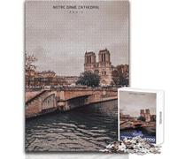Puzzle per adulti da 1000 pezzi Cattedrale di Notre Dame Gioco di sfida unico Taglio di precisione Opera d'arte Regalo Dimensioni 38x26cm