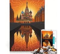 Puzzle per adulti da 1000 pezzi Cattedrale di San Basilio a Mosca gioco pratico rilassante e stimolante per la mente ideale come decorazione da scrivania 50x75cm