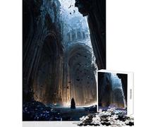 Puzzle per adulti da 1000 pezzi Cattedrale gotica sciame di pipistrelli Giocattolo Decorazione da parete Regalo di compleanno Gioco per famiglie Adatto per la decorazione del desktop 38x52cm