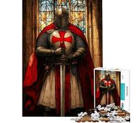 Puzzle per adulti da 1000 pezzi Cavaliere con mantello rosso Puzzle per adulti ideale per passare il tempo durante le vacanze per compleanni Natale 38x26cm