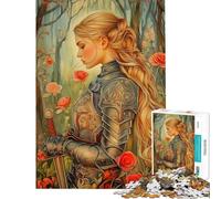 Puzzle per adulti da 1000 pezzi Cavaliere donna in un roseto gioco rompicapo per adulti divertimento in famiglia regalo di Natale o compleanno (dimensioni 50x75cm)