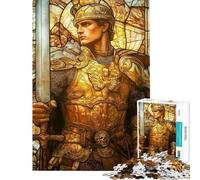 Puzzle per adulti da 1000 pezzi Cavaliere d'oro con spada puzzle per ragazzi attività divertenti per passare il tempo a casa durante le vacanze gioco di sfida unico 50x75cm