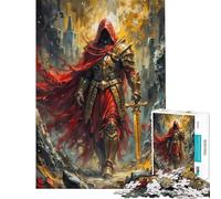 Puzzle per adulti da 1000 pezzi Cavaliere incappucciato tra le rovine Puzzle da 1000 pezzi decorazione da parete gioco impegnativo e stimolante per tutta la famiglia (38x26cm)