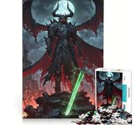 Puzzle per adulti da 1000 pezzi: Cavaliere Oscuro con Spada al Chiaro di Luna, Gioco per Famiglia, Analisi e Logica, Per Rafforzare l'Amore di Coppia 50x75cm